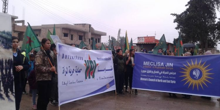 Li Bakur û Rojhilatê Sûriyê xwepêşandanên piştevaniya YPJ’ê