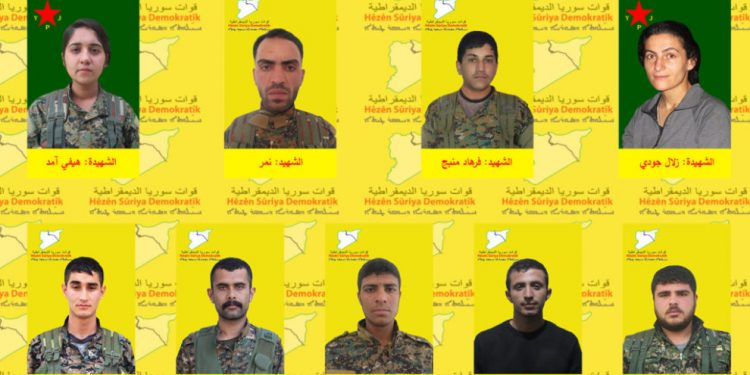 QSD’ê nasnameya Şehîdên Berxwedana Cenga Rojava eşkere kir