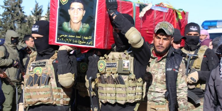 Cenazeyê şervanê Meclîsa Leşkerî ya Minbicê Ebram hate veşartin