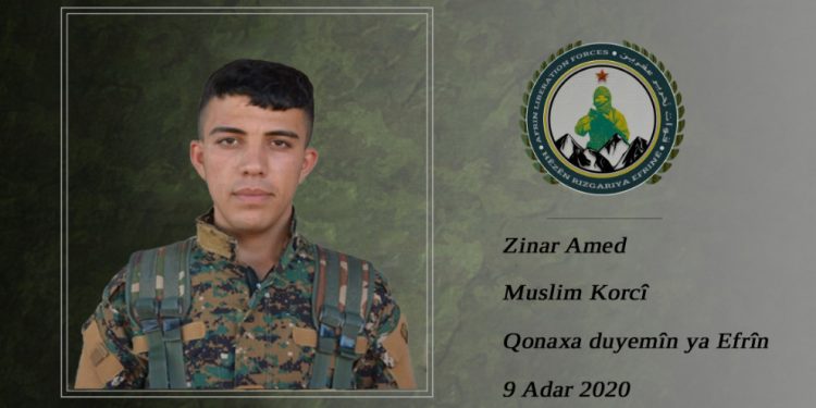 HRE’yê nasnameya şervanê xwe Zinar Amed eşkere kir