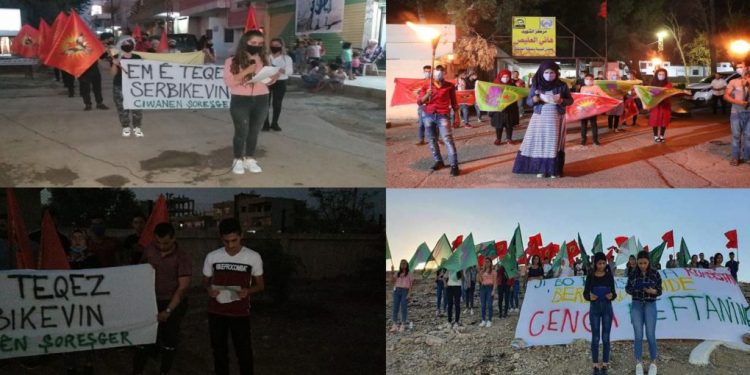 Ciwanên Şoreşger ên Rojava bi ruhê Pêngava 15’ê Tebaxê hemleya “Em ê Teqez bi Serbikevin” îlan kirin