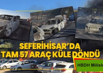 LEZGÎN – Ji Milîsên HBDH’ê li Îzmîrê çalakî: 57 wesayit şewitandin