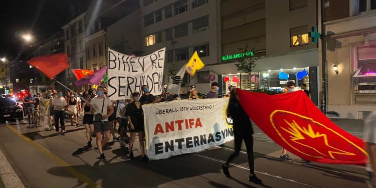 Ciwanan li Baselê li dijî ‘faşîzma Tirk’ daketin qadan