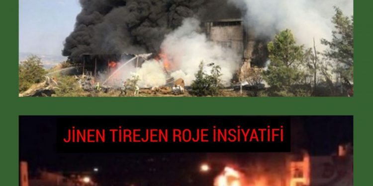 LEZGÎN – Însiyatîfa Jinên Tîrêjên Rojê 12 wesayit, galeriyek û depoyek şewitandin