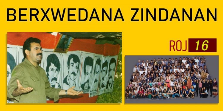 Li dijî Tecrîdê Berxwedana Zindanan di roja 16’an de ye