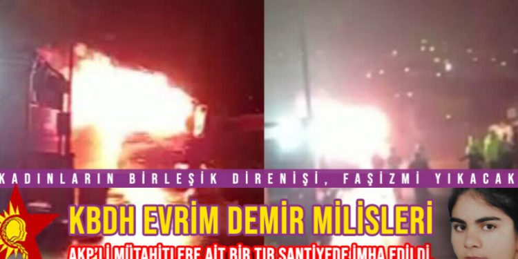 KBDH’ê li dijî AKP’ê çalakiyek şewatê pêk anî