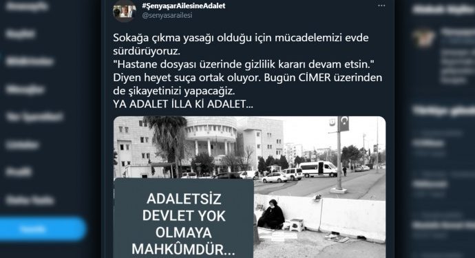 Ji ber qedexê nobeta Dayîka Emîne di mal de didome