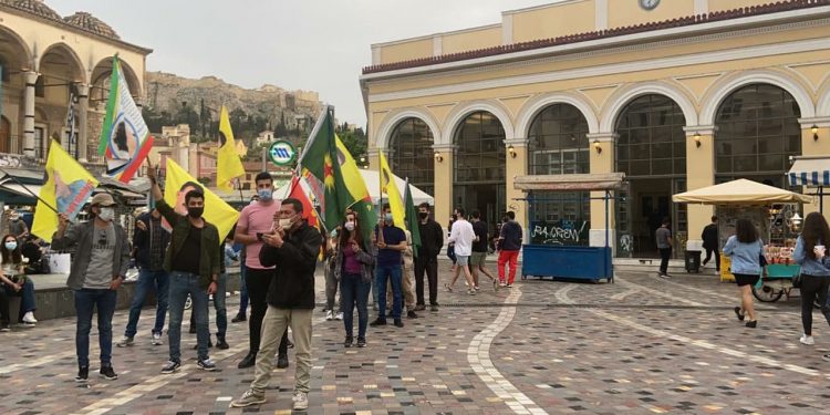 Ciwanan li dijî dagirkeriya Tirk li Atinayê bang kir: Em li gel gerîla ne