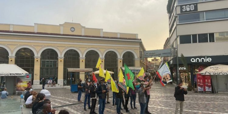 Ciwanan li dijî dagirkeriya Tirk li Atinayê bang kir: Em li gel gerîla ne