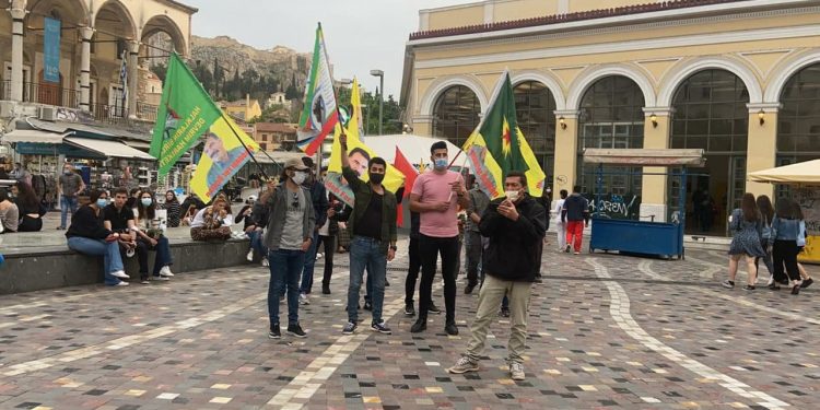 Ciwanan li dijî dagirkeriya Tirk li Atinayê bang kir: Em li gel gerîla ne