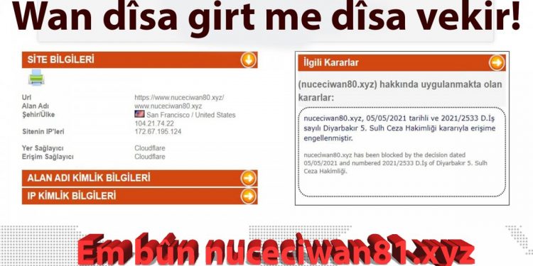 Me dîsa vekir: nuceciwan81.xyz di weşanê de ye!