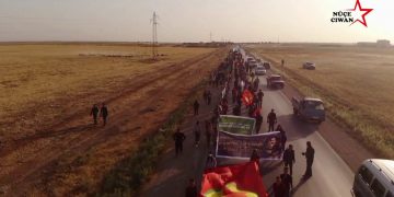 Meşa dirêj ya ciwanên Rojava ber bi Tirbespiyê ve berdewam dike