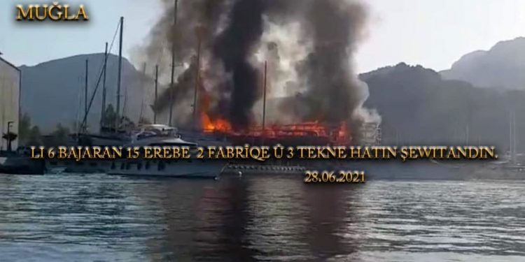 LEZGÎN – Zarokên Agir, 15 erebe, 2 fabrîqe û 3 tekne şewitandin