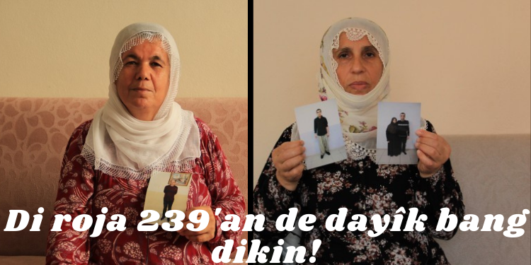 Di roja 239’an de dayîkên dîlê azadiyê bang dikin: Bibin dengê girtiyan