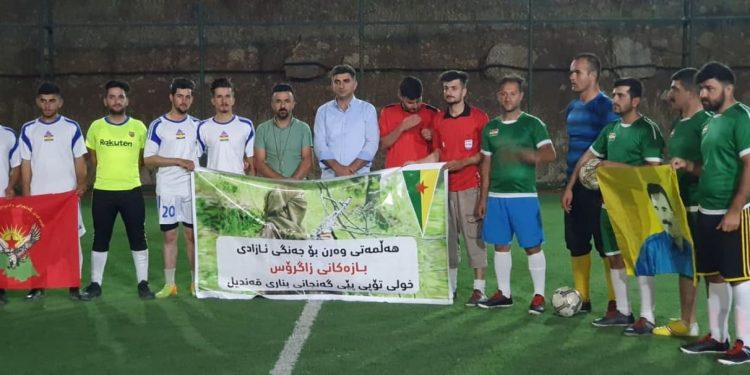 Ciwanan di çarçova pêngava “Werin Cenga Azadiyê” de li Qendîlê Tûrnovaya fûtbolê pêk anîn