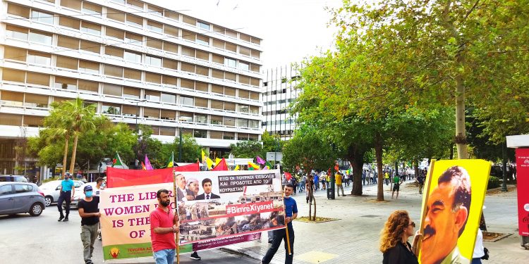 Li Yewnanîstanê li dijî dagirkerî û faşîzma dewleta Tirk meş