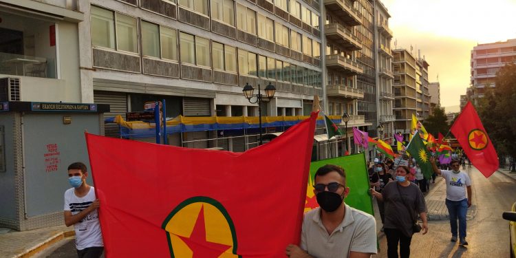 Li Yewnanîstanê li dijî dagirkerî û faşîzma dewleta Tirk meş