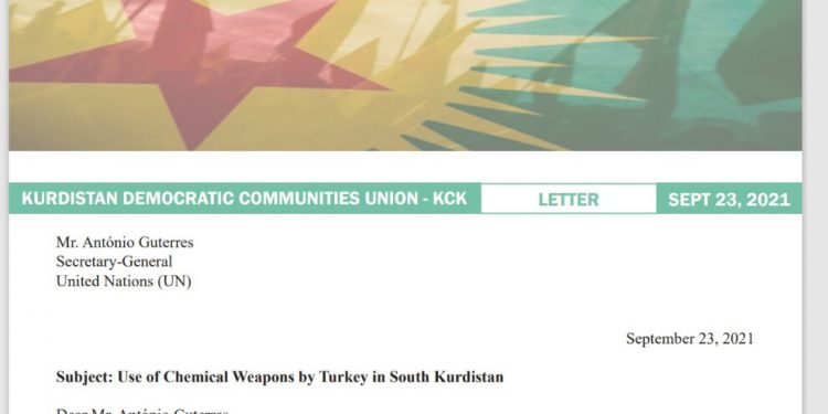 KCK’ê li ser bikaranîna çekên kîmyewî yên dewleta Tirk nameyek nivîsî