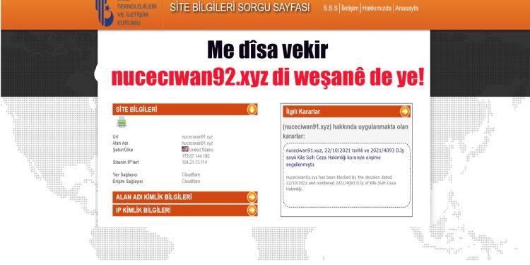 Me dîsa vekir – nuceciwan92.xyz di weşanê de ye