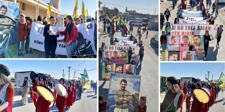 Yekîtiya Jinên Ciwan li Şehbayê meşiya