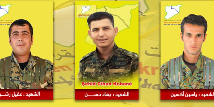 QSD’ê nasnameya 3 şervanên ku şehîd bûne eşkere kir