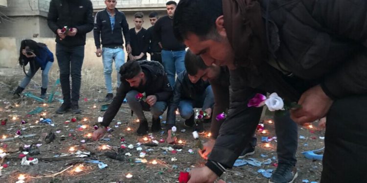 Tevgera Ciwanên Şoreşger a Sûriyê li Kobanê cihê êrişê şehîd bibîr anîn