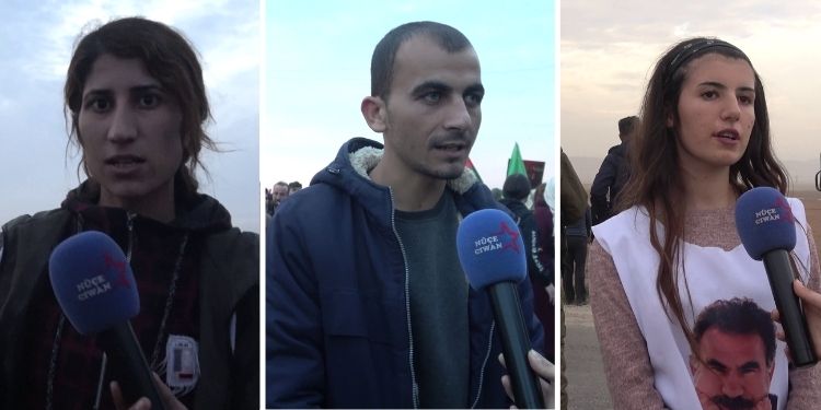 Ciwan û jinên ciwan ên beşdarî meşa dirêj bûn: Em ê heta dilopa xwîna xwe ya dawî li berxwe bidin