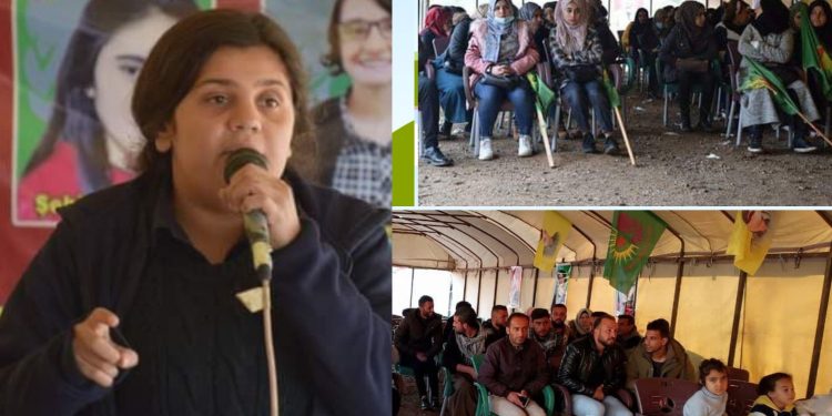 Li Hesekê ji bo şermezarkirina êrîşên dewleta Tirk konê rûniştinê hate vekirin