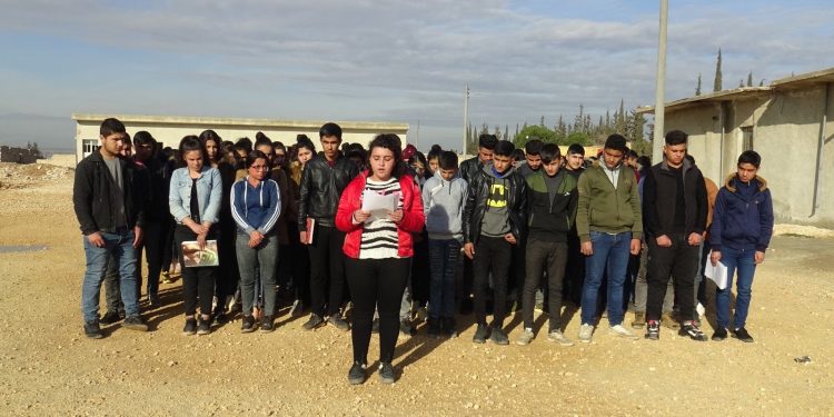 Li Efrînê xwendekaran ji bo piştgiriya xwendekarên zanîngeha Akdenîzê daxuyanî dan