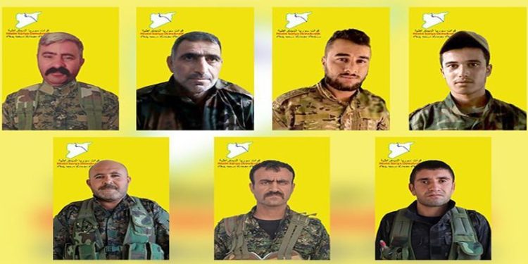 QSD`ê nasnameyên 7 şehîdan ji wan 3 şehîdên Gurzê Gelan û 4 jî di bombebarana dewleta Tirk li Dêrikê şehîd bûne de, eşkere kir