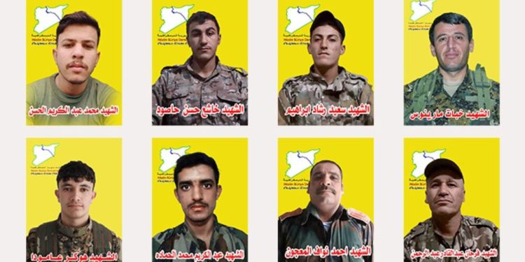 QSD’ê nasnameya 8 şervanên xwe yên li Hesekê şehîd bûne eşkere kir