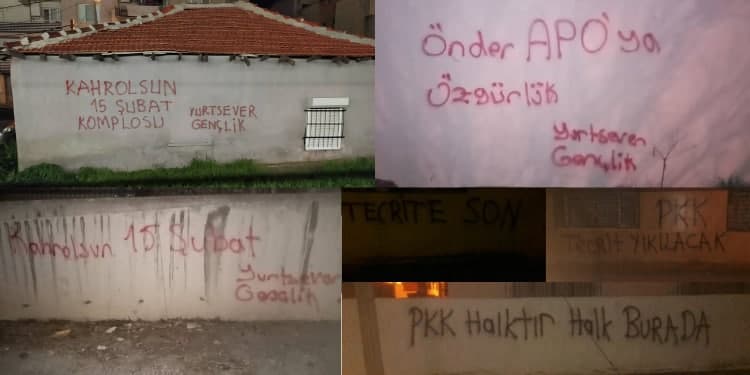 Ciwanên Welatparêz li dijî Komplo û Tecrîdê li ser dîwaran xebatên nivîsandinê kirin