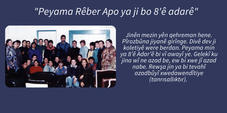 “Peyama Rêber Apo ya ji bo 8’ê adarê”