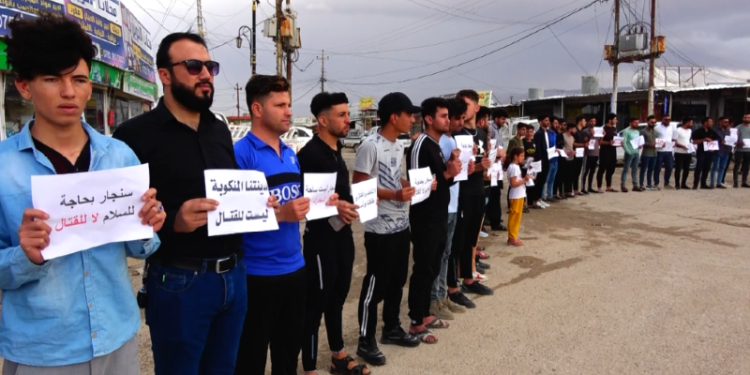 Şengaliyan li dijî Kazimî û PDK’ê ve çalakî li darxistin