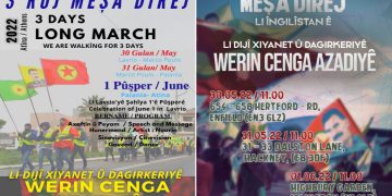 TCŞ û Têko-Jin li 6 welatan li dijî dagirkerî û xiyanetê wê meşa dirêj li darbixin