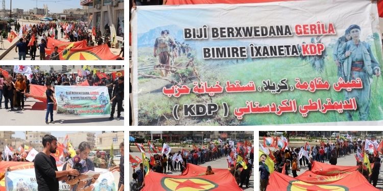 Ciwanên Kobanê li dijî dagirkeriyê helwestên xwe nîşan dan – Em bi gerîla re ne