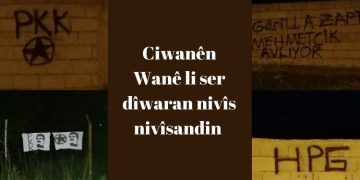 Ciwanên Wanê li ser dîwaran nivîs nivîsandin