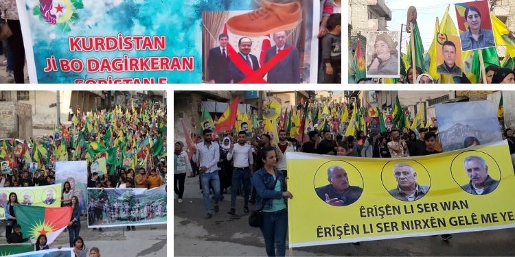 Li Helebê di pêşengtiya Yekîtiya Jinên Ciwan û Kongra-Star de “Meşa Rûmetê” hate li darxsitin