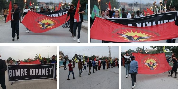 Ciwanên Dêrîkê ji bo azadiya fîzîkî ya Rêber Apo meşiyan