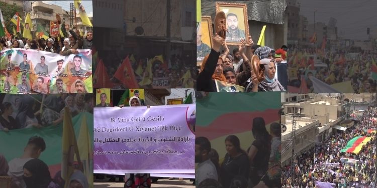 Li Dijî Dagirkerî û Îxanetê Meşa Rûmetê – Bi hezaran gelê herêma Cizîrê daketin qadan