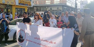 Şêniyên Silêmaniyê li dijî dagirkeriyê meşiyan