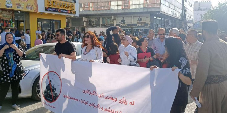 Şêniyên Silêmaniyê li dijî dagirkeriyê meşiyan