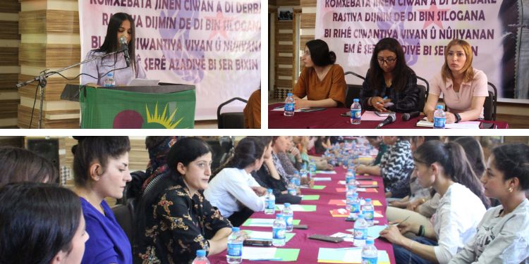 Yekîtiya Jinên Ciwan a herêma Firatê li ser mijara “Rastiya Jin” komxebatek li darxist