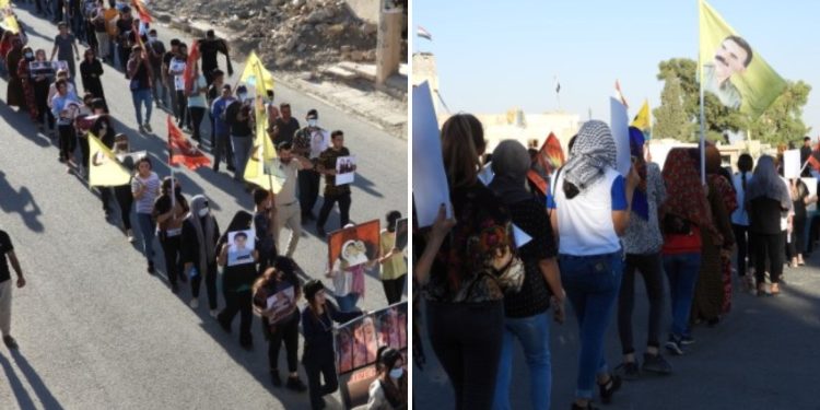 Di pêşengtiya Jinên Ciwan ên Êzîdî de meşek hate li darxistin