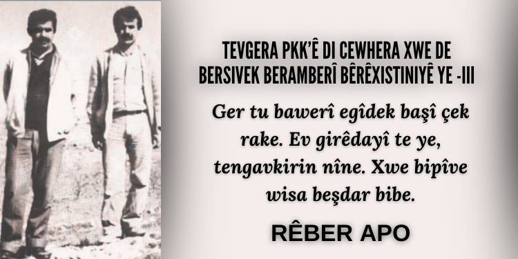 Tevgera PKK’ê Di Cewhera Xwe de Bersivek Beramberî Bêrêxistiniyê Ye – III