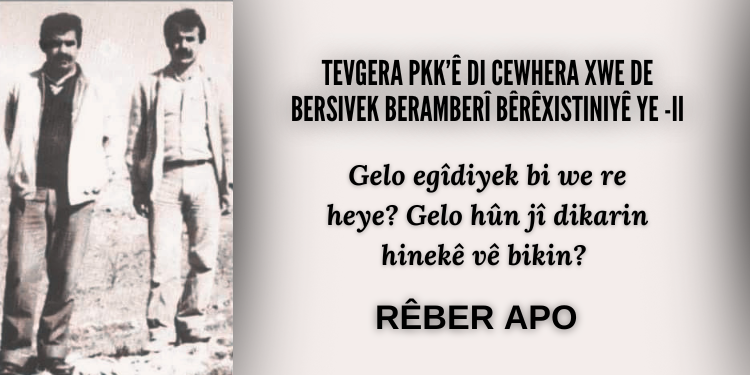 Tevgera PKK’ê Di Cewhera Xwe de Bersivek Beramberî Bêrêxistiniyê Ye – II