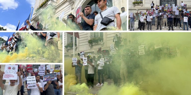 Ciwanên Şoreşger li Parîsê bikaranîna Çekên Kîmyawî protesto kirin