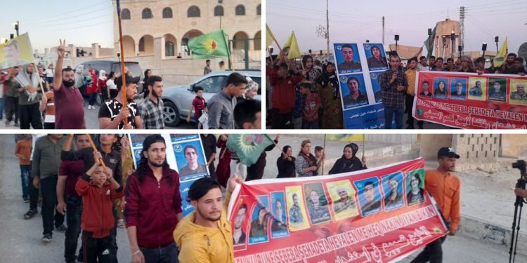 Ciwanên Eyn Îsayê li dijî dagirkeriyê meşeke maşelayî li darxistin