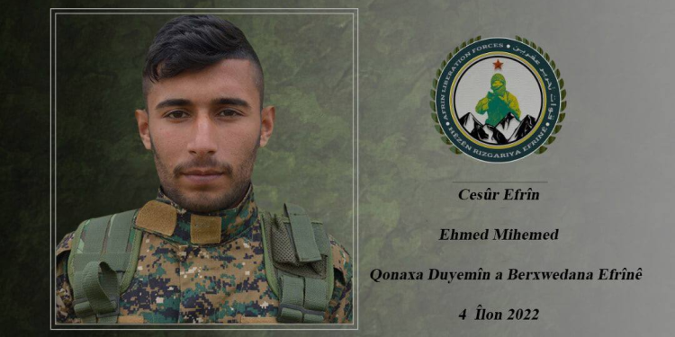 HRE nasnameya şehîd Cesûr Efrîn eşkere kir