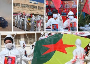 Xwendekarên Tebqa êrîşên çekên kîmyawî bi çalakiyên cihêreng protesto kirin